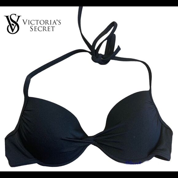 VICTORIA'S SECRET black 
Twist Swim bikini Top Sz 34B🔥 - Picture 1 of 8